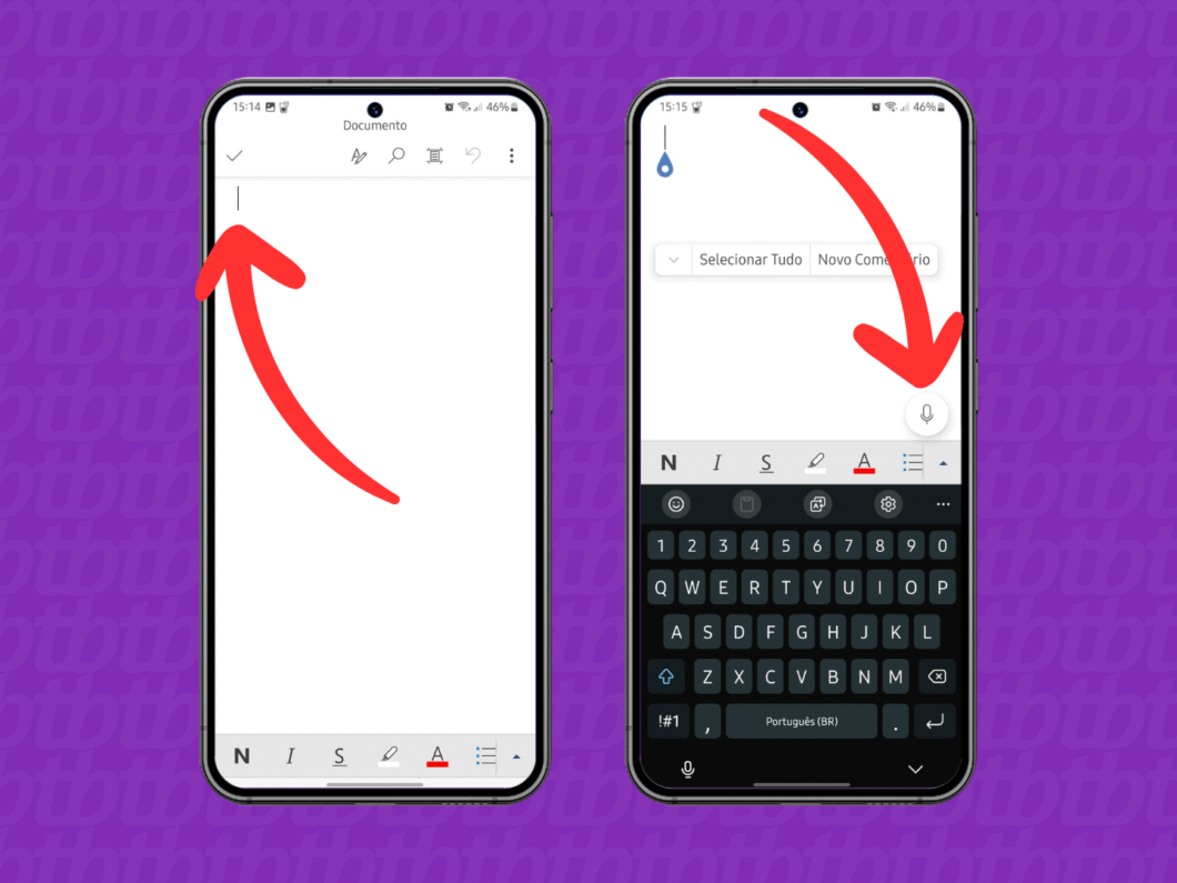 Ativando o recurso de digitar por voz no Word