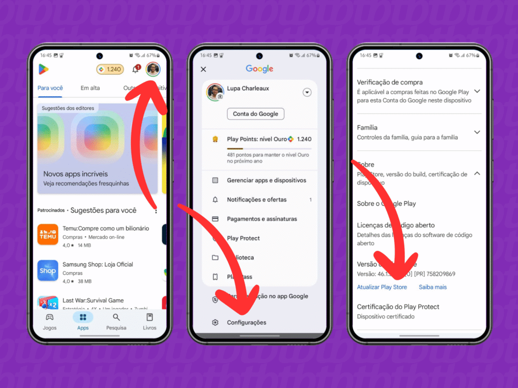 Você deve acessar as configurações da Play Store para atualizar a loja de apps do Android