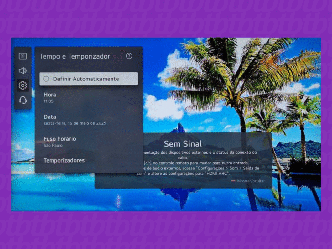 Ajuste manualmente as configurações da smart TV para tentar resolver o problema do Prime Video