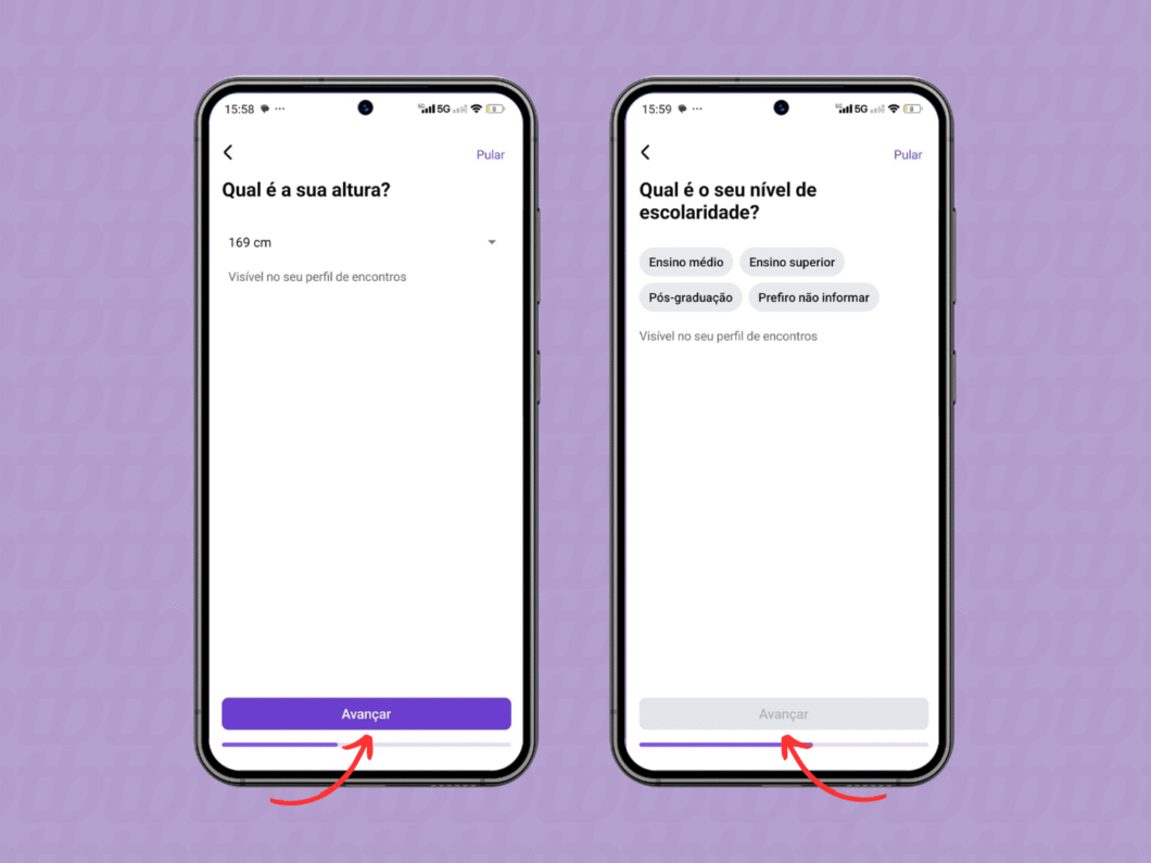 Adicionando dados pessoais ao seu perfil do Facebook Namoro