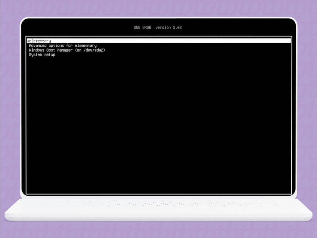 Ilustração do bootloader do GRUB