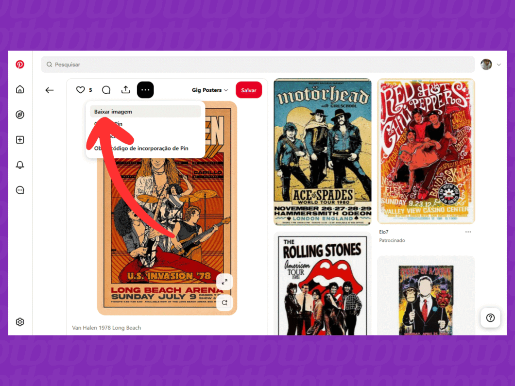 Fazendo download da imagem no Pinterest pelo PC