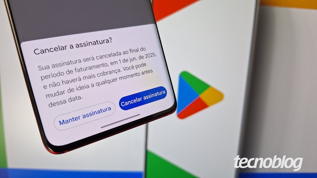 Imagem mostra a tela de cancelar assinatura da Google Play Store