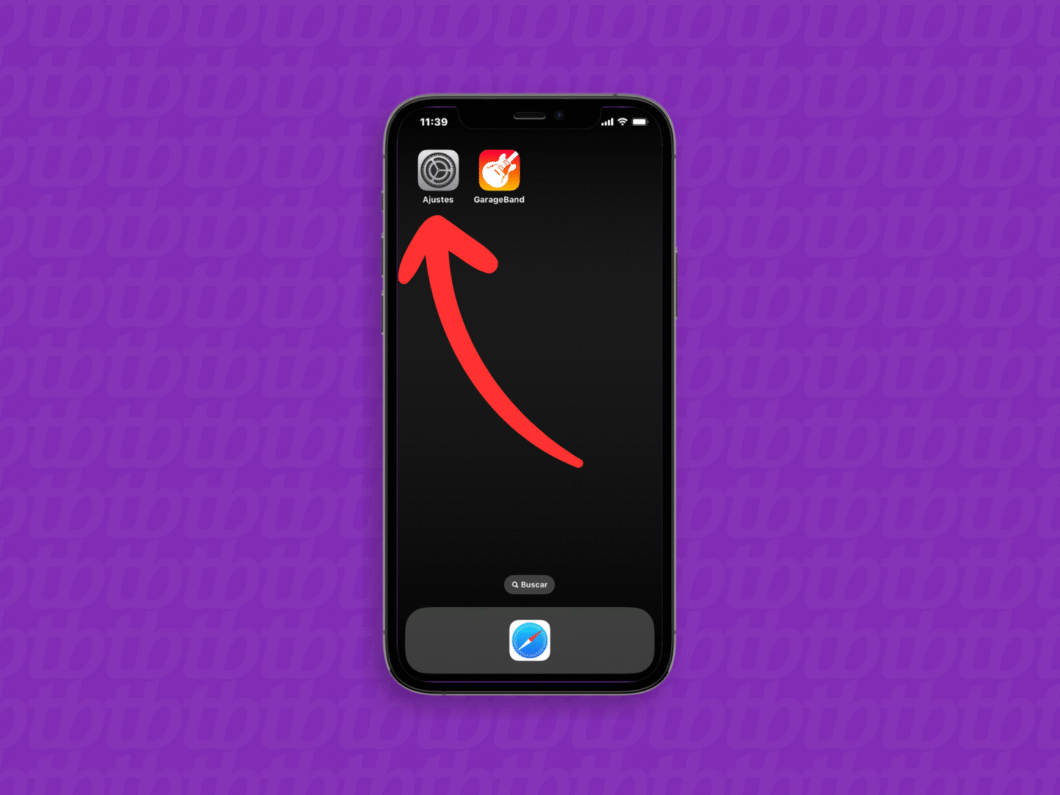Acessando o app "Ajustes" do iPhone