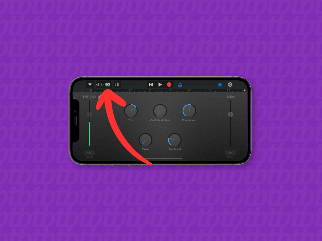 Ativando o modo "View" do GarageBand