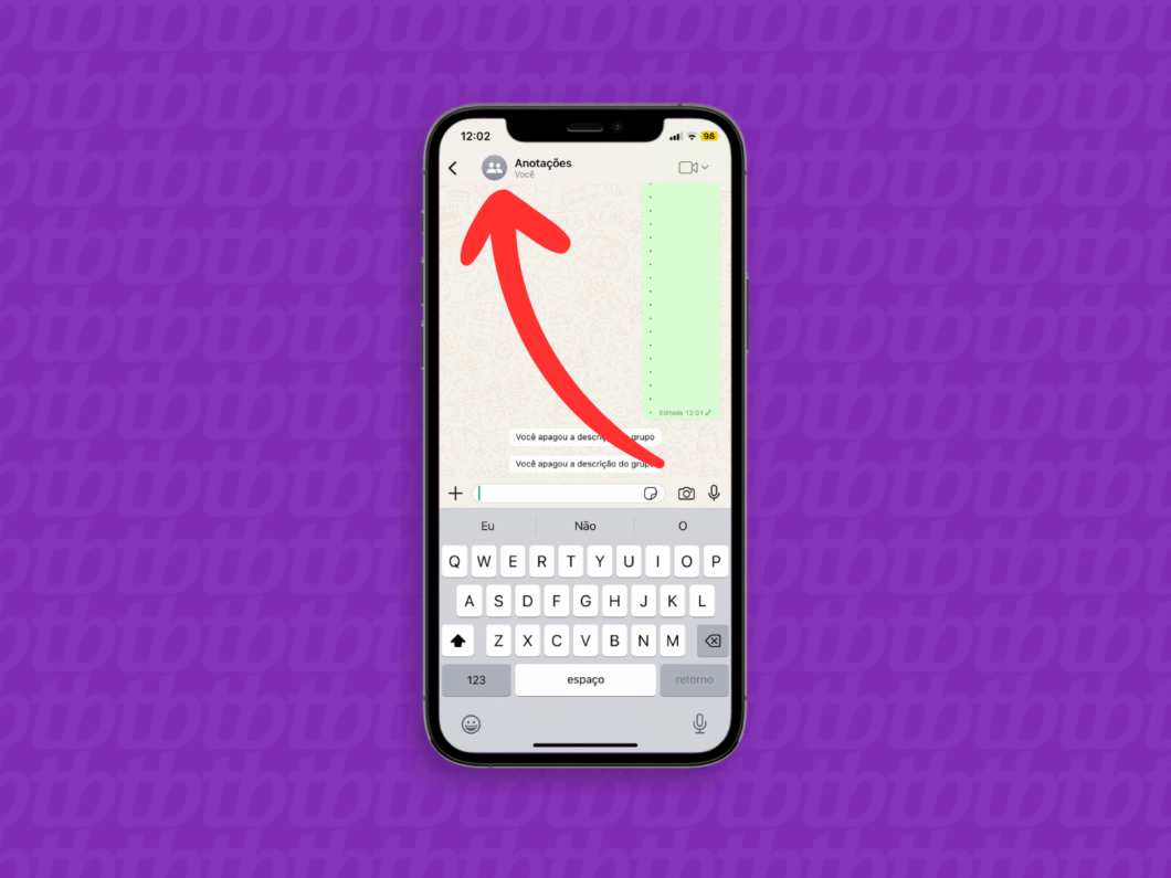 Abrindo as informações da conversa no WhatsApp