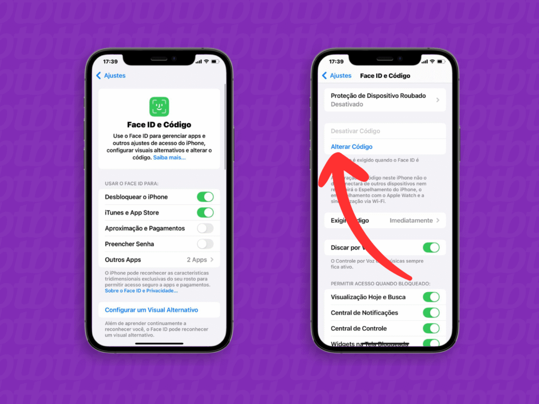Usando a ferramenta "Alterar Código" do iPhone