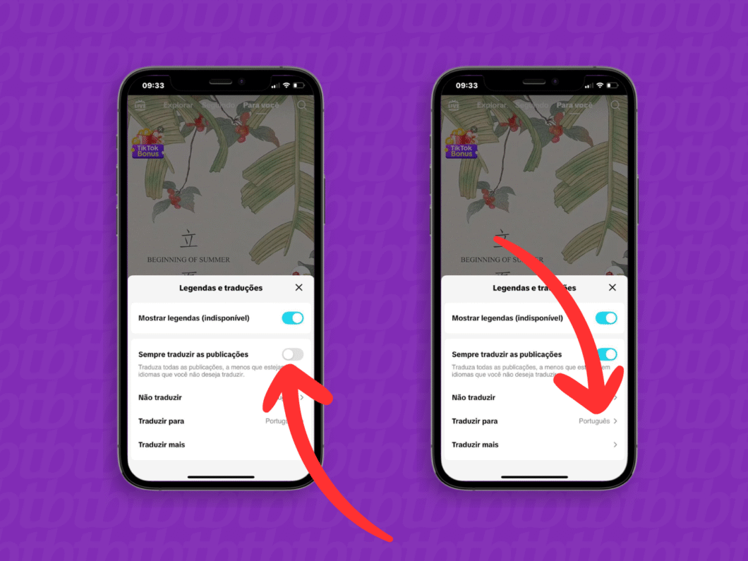 Como ativar ou desativar legendas automáticas no TikTok 8 Ativando a opção "Sempre traduzir as publicações" no TikTok