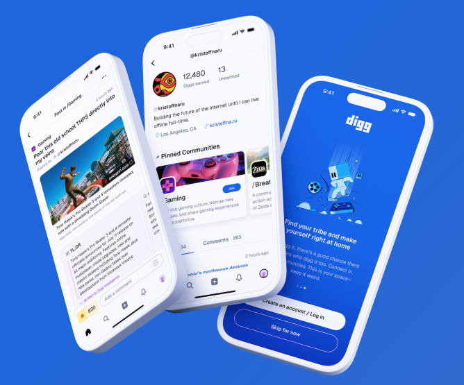 Novo aplicativo Digg