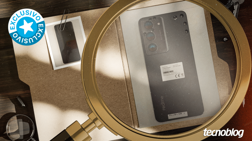 Novo celular da Realme não teve nome divulgado por leakers, mas pode ser o Realme C75x (ilustração: Vitor Pádua/Tecnoblog)