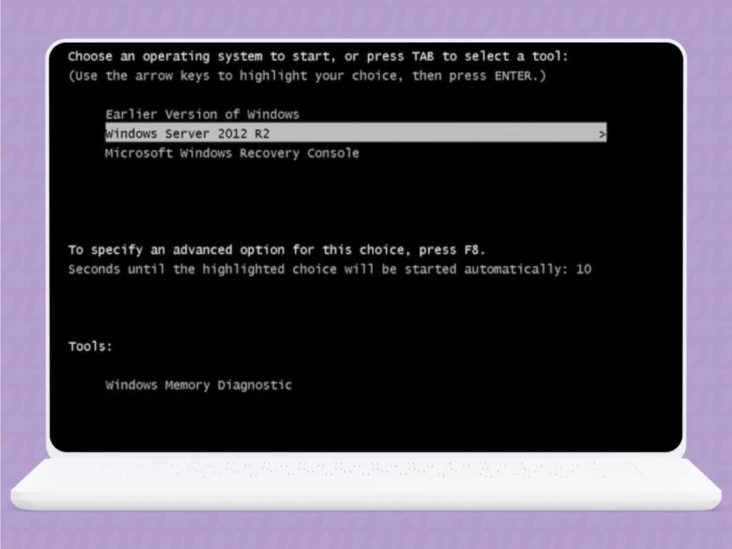 Ilustração do Windows Boot Manager de computador