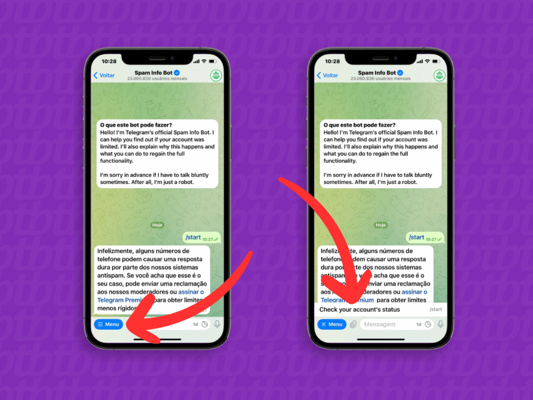 Iniciando a verificação do status da conta
