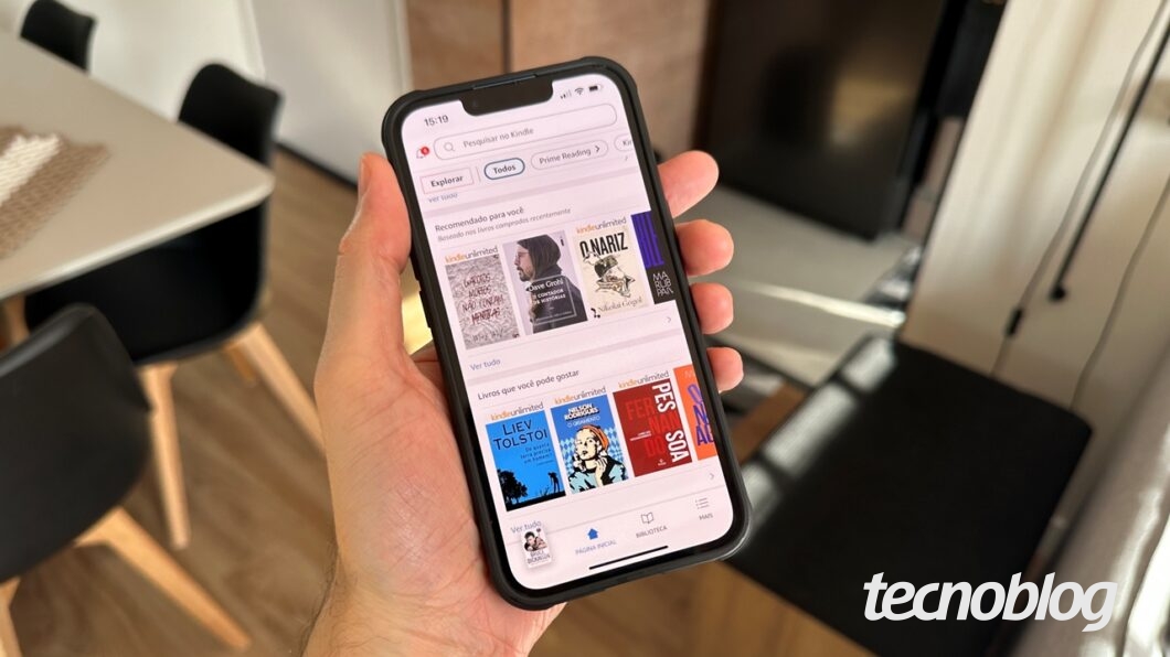 Aplicativo do Kindle no iPhone
