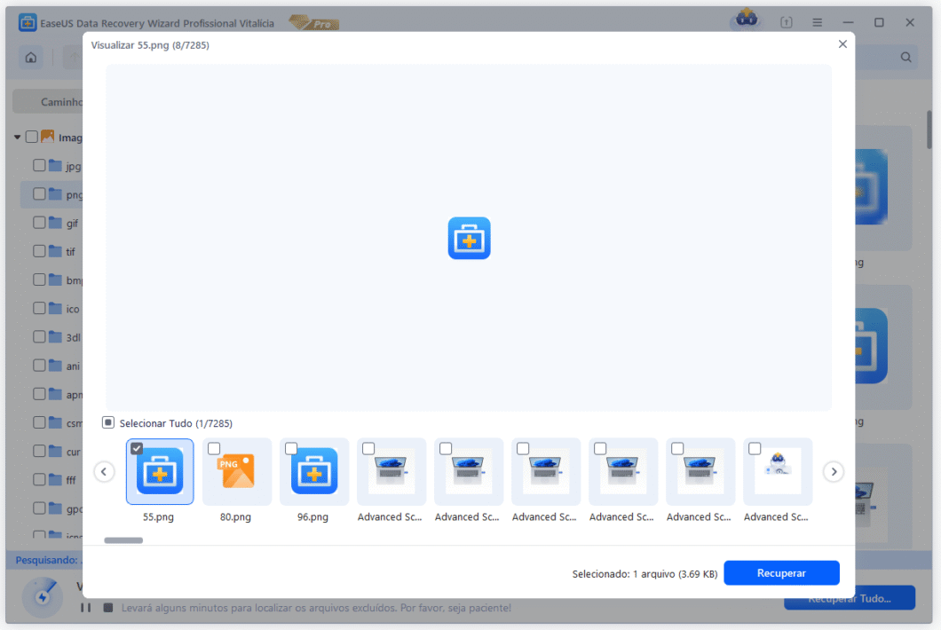 Tela do EaseUS Data Recovery Wizard