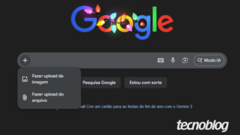 Novo recurso permite enviar imagens e documentos diretamente pela barra de pesquisa. Opção ainda não está disponível em dispositivos móveis.