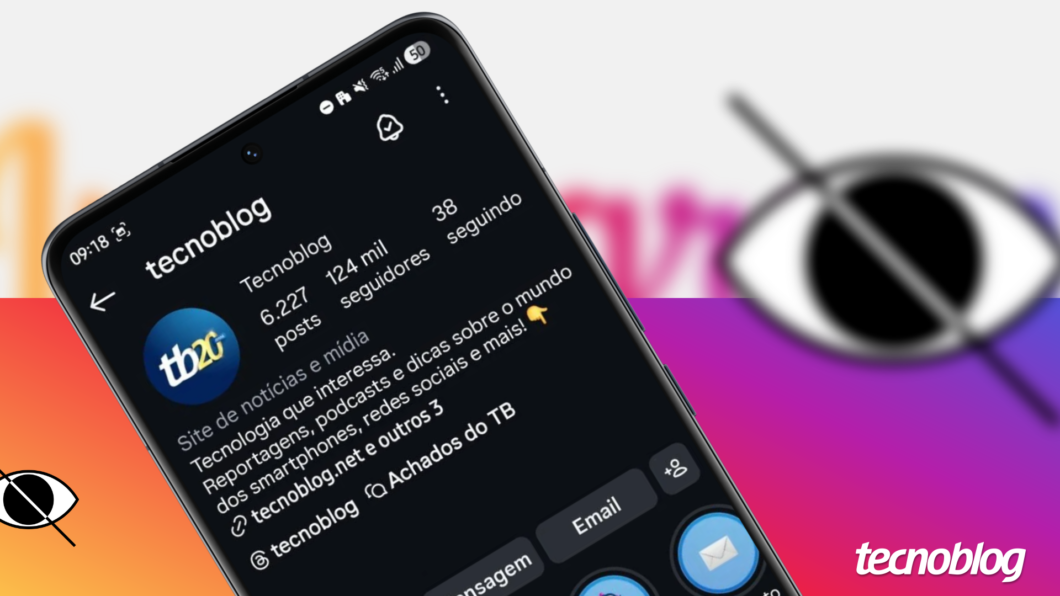 ilustração do Instagram mostram a página do Tecnoblog