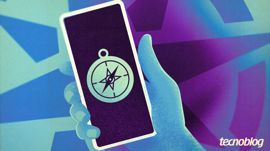 Ilustração de magnetômetro em celular