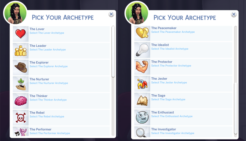 Ilustração do mod Personalities+ para The Sims 4
