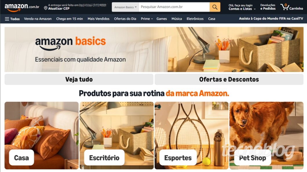 Página do Amazon Basics