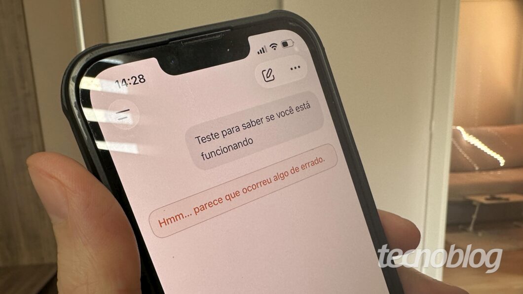 ChatGPT com falha no aplicativo para iPhone