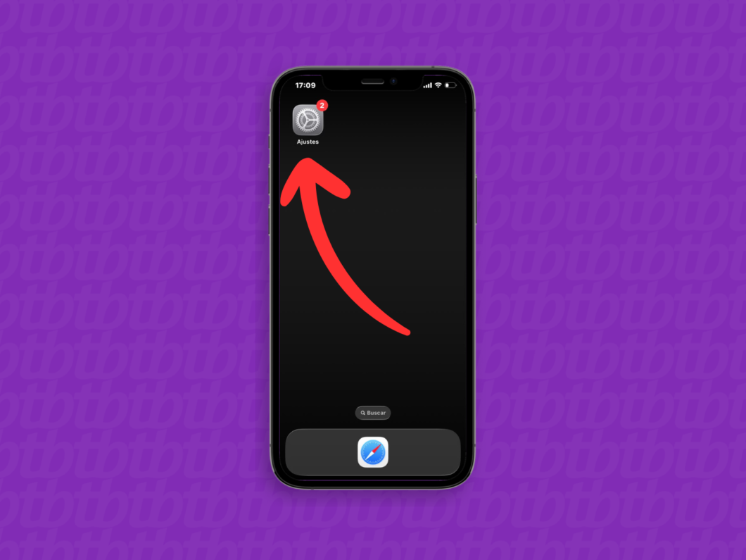 Abrindo o app “Ajustes” do iPhone para acessar as configurações do dispositivo