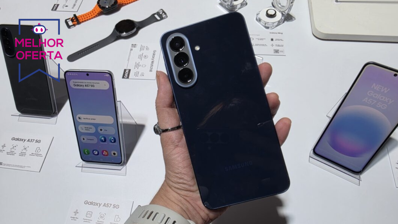 Galaxy A57 recebe 43% de desconto na melhor oferta desde o lançamento na Amazon