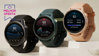 Garmin Vivoactive 6 (42 mm) tem bateria para até 11 dias, mais de 80 aplicativos esportivos e pagamentos por aproximação; smartwatch está em promoção no Mercado Livre
