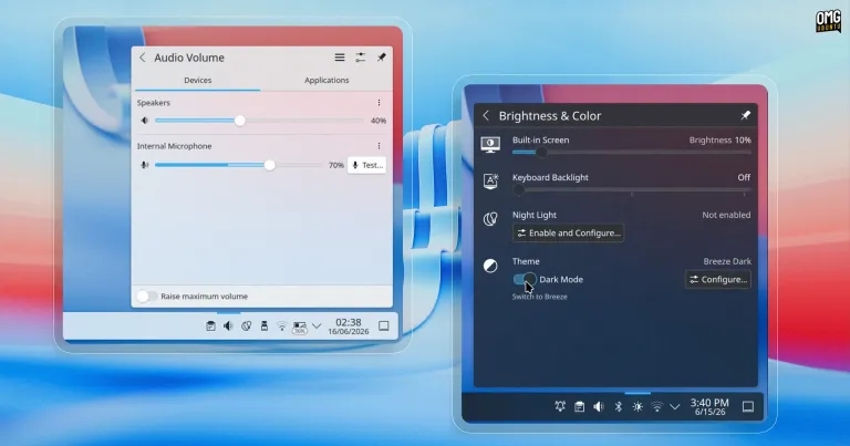KDE Plasma 6.7 facilita teste de microfone e tem botão rápido de modo escuro