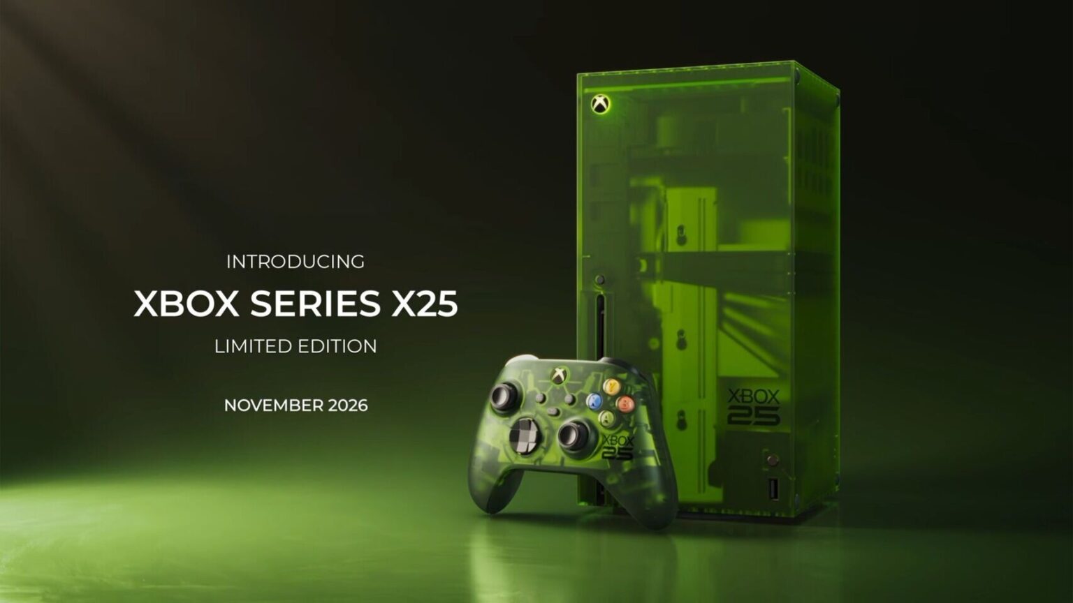 Xbox ganha edição especial de 25 anos com corpo verde translúcido