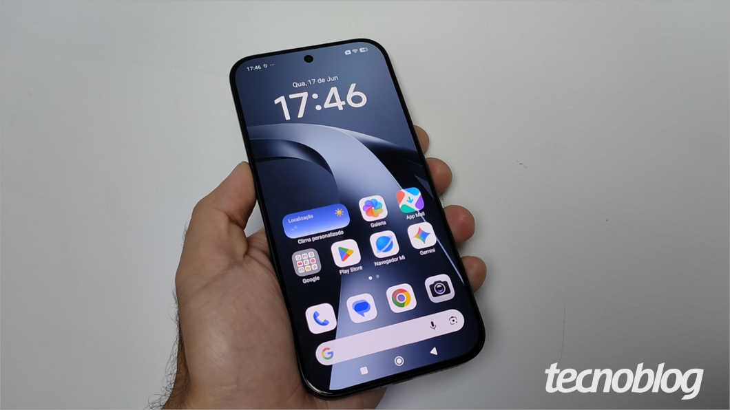 Tela do Xiaomi 17T mostrando a hora 17:46 e os aplicativos 