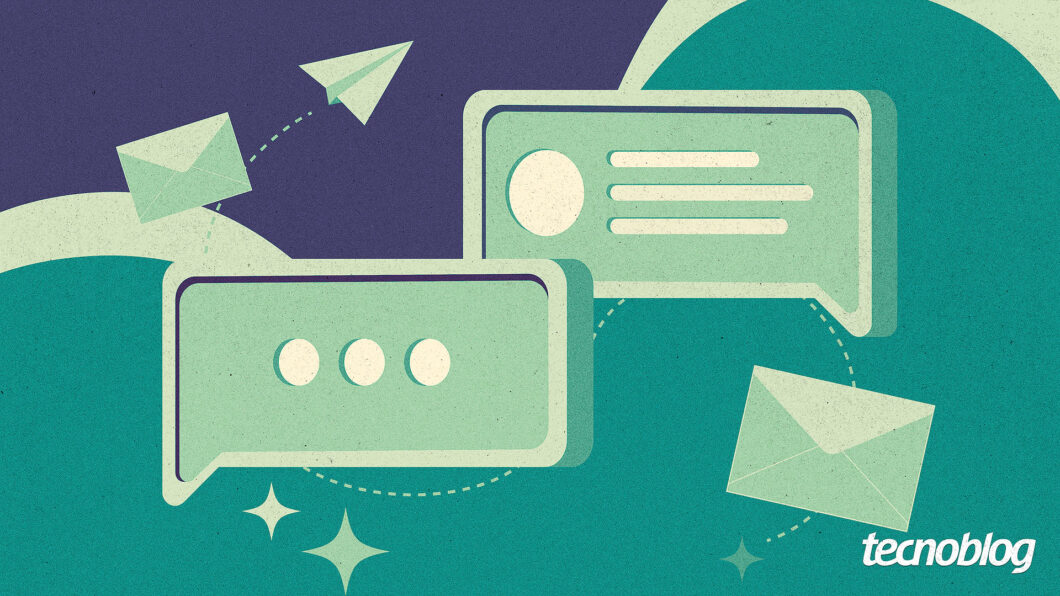 Ilustração que representa o RCS modernizando o envio de mensagens no celular, via internet e com troca de mídias