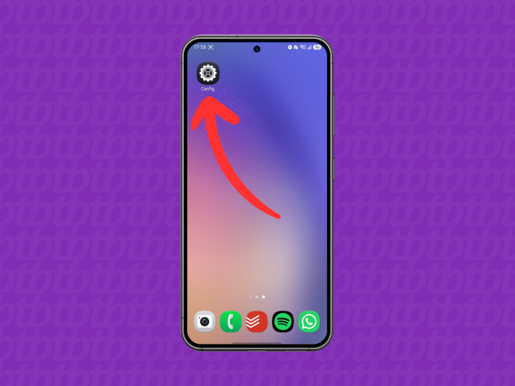 Abrindo as configurações do celular Samsung