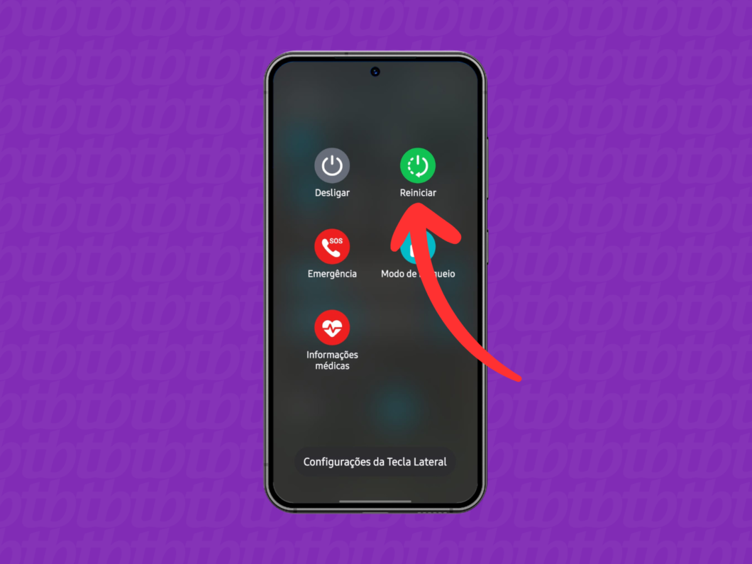 Reiniciando o aparelho no Android para validar as mudanças no modo ladrão