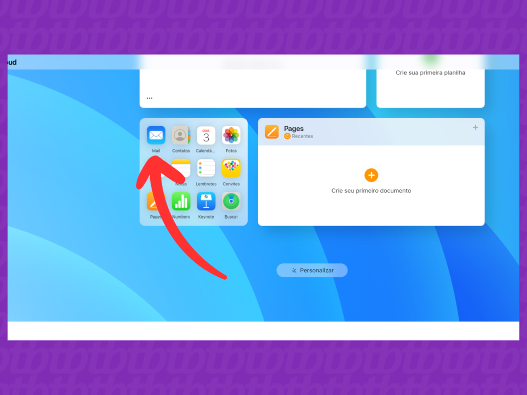 Abrindo o aplicativo Mail no Mac para configurar o iCloud Mail