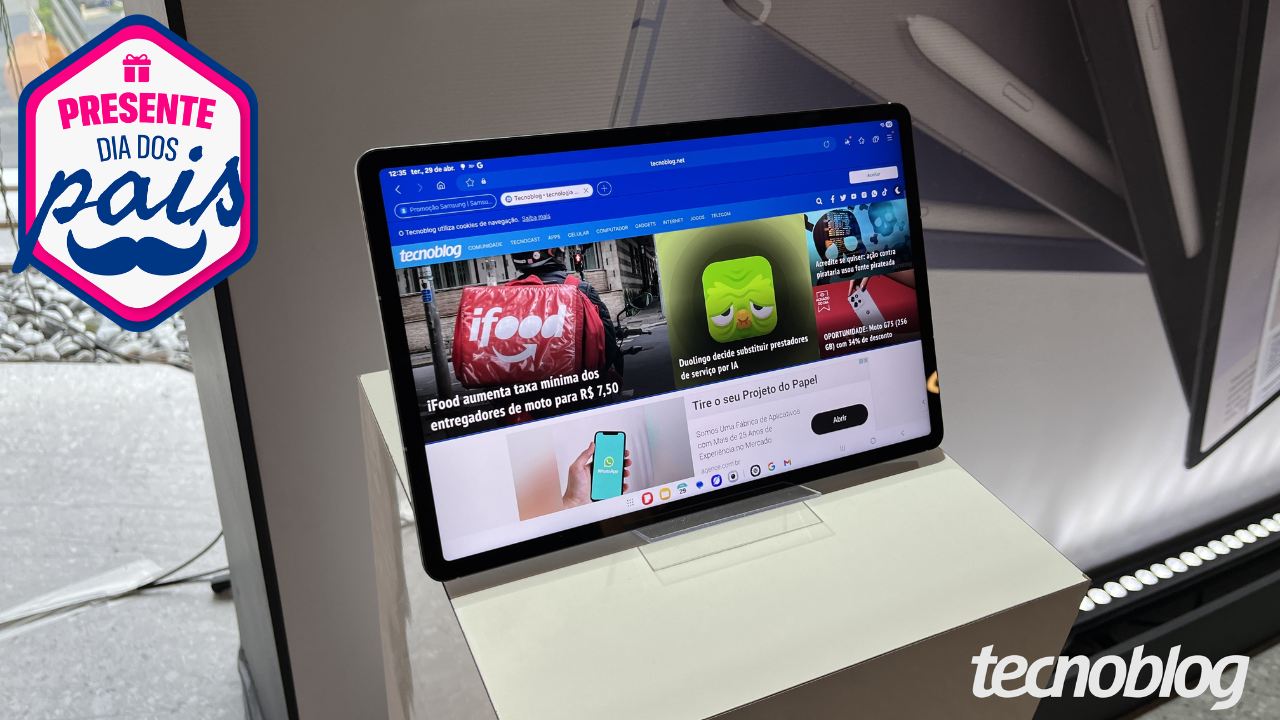 Galaxy Tab S10 FE Plus 5G fica mais barato para Dia dos Pais no Magalu