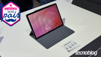 Galaxy Tab S11 com caneta S Pen e capa-teclado na caixa está em oferta no Pix no Mercado Livre. Tablet traz tela AMOLED de 11” com 120 Hz e 12 GB de RAM