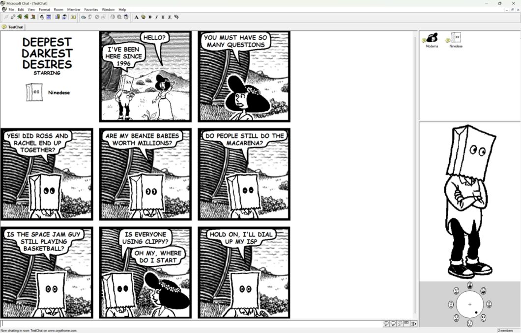 O cliente para IRC Comic Chat