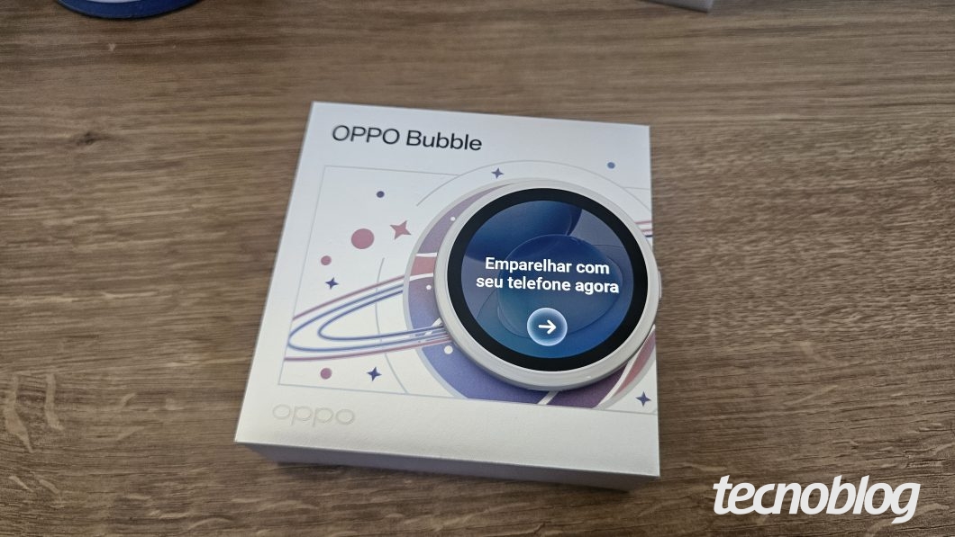 Oppo Bubble com tela mostrando “Emparelhar com seu telefone agora”