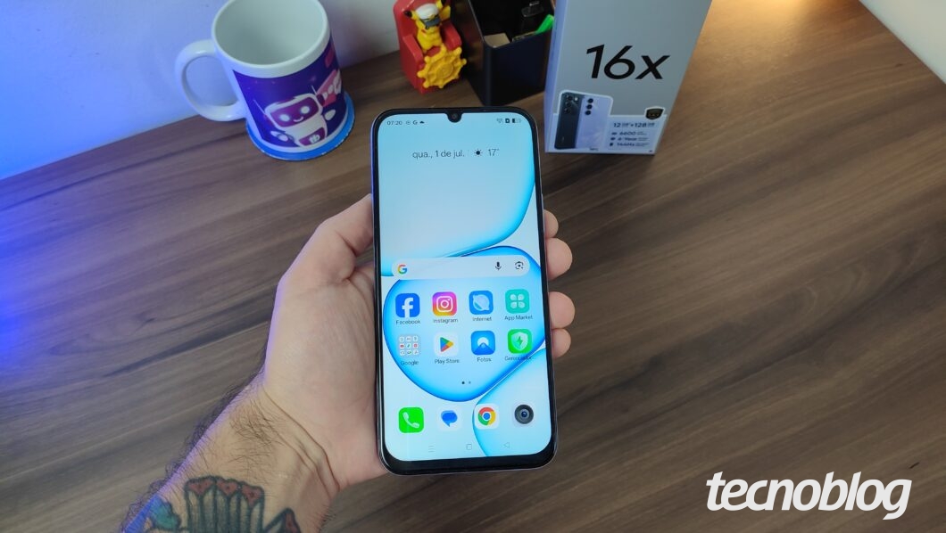 Foto da tela do Realme 16x