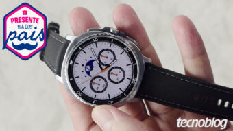 Galaxy Watch 8 Classic com design clássico, tela AMOLED e recursos de IA atinge o menor preço histórico, com desconto de 60% no Pix em oferta do Dia dos Pais 2026