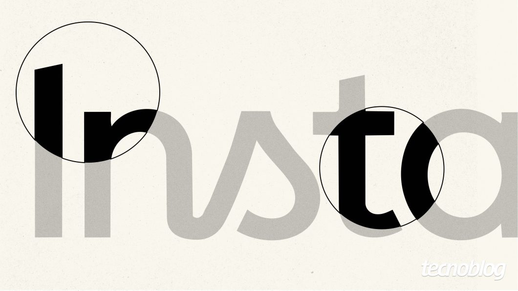 Parte do logo do Instagram com algumas curvas das letras em destaque