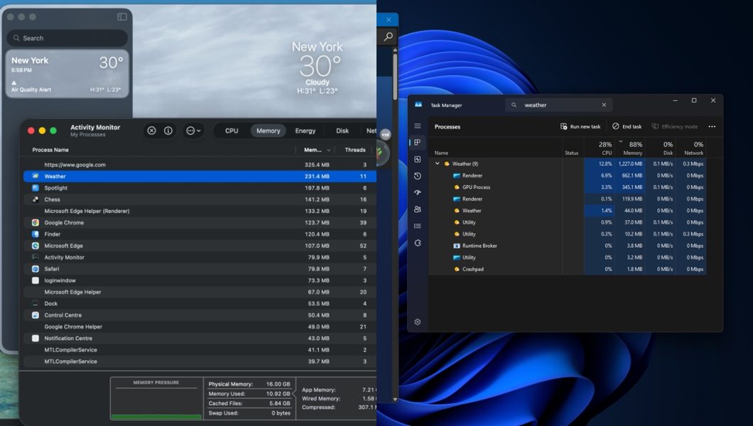 Apps de previsão do tempo no Mac e no Windows