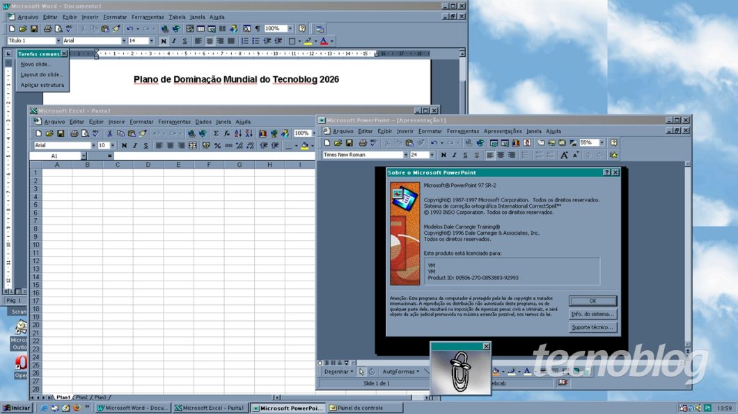 O Office 97 no Windows 98