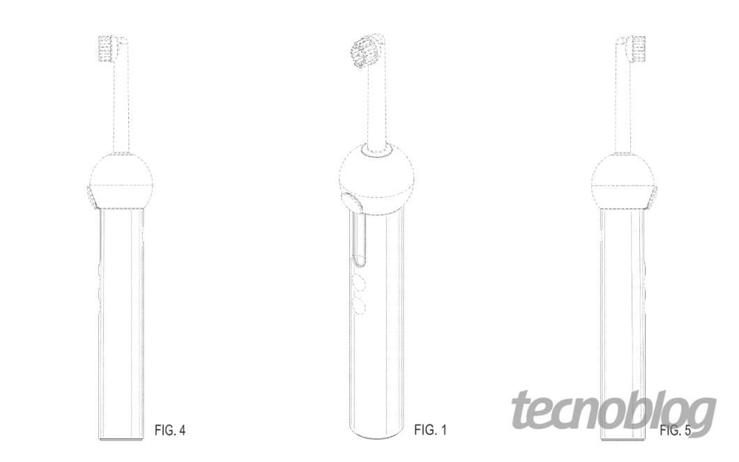 Desenhos da patente US-D839597-S mostrando o que viria a se tornar a Dyson CamJet