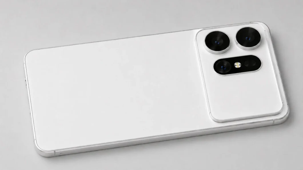 Esquema da traseira do Galaxy S27 Ultra com ilha horizontal de câmeras e recorte para módulo auxiliar