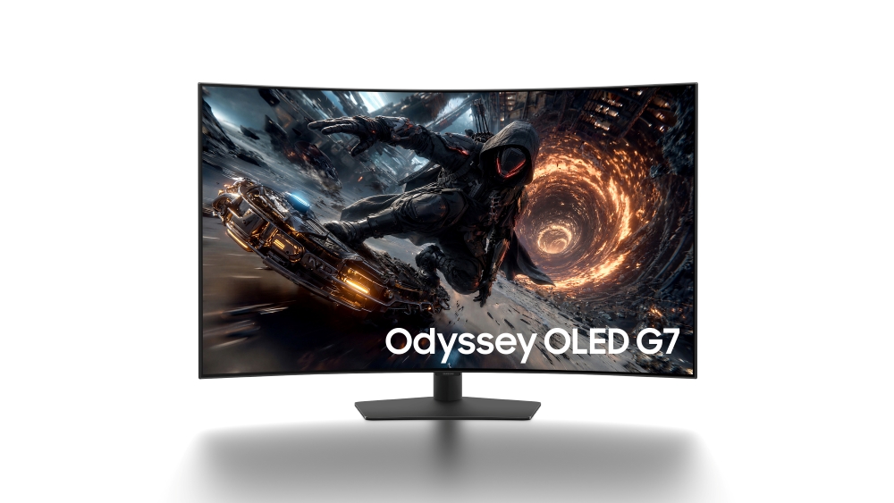 Odyssey G7 é exibido em um fundo de cor branca