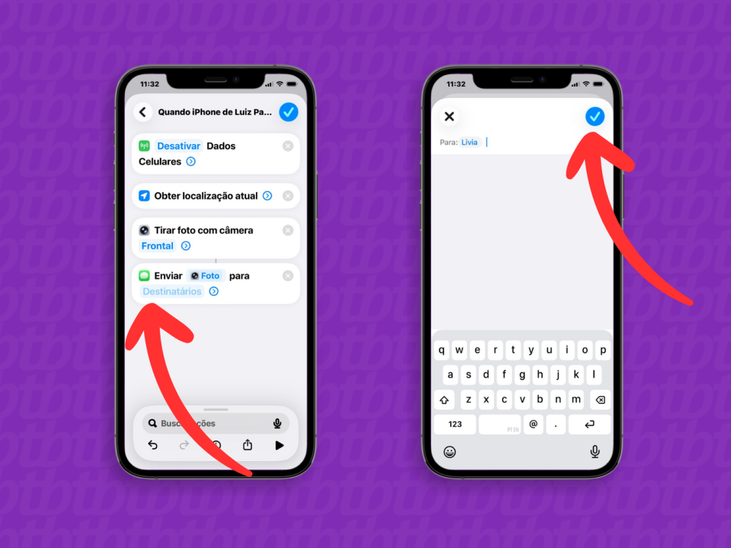 Selecione o contato de confiança para receber os dados do iPhone