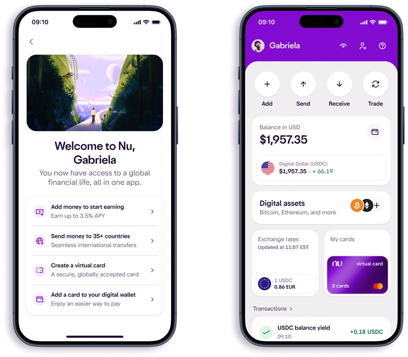 Conta Nu Global no app