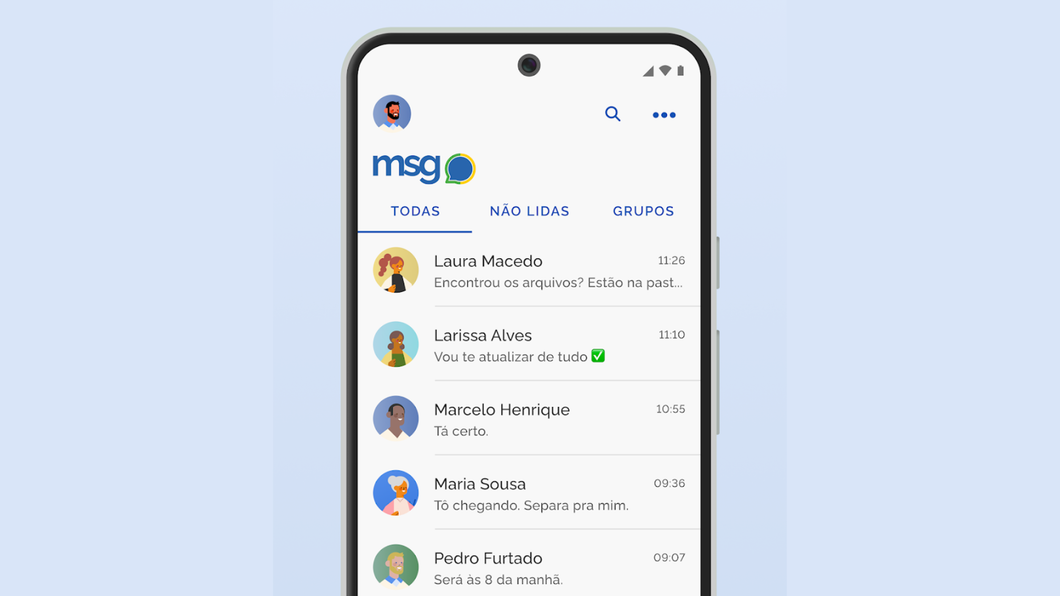 captura de tela de conversas no MSG Gov