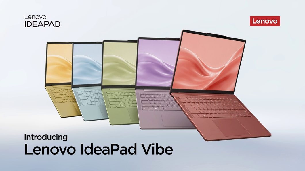 Apresentação do notebook Lenovo IdeaPad Vibe, com destaque para diferentes opções de cores